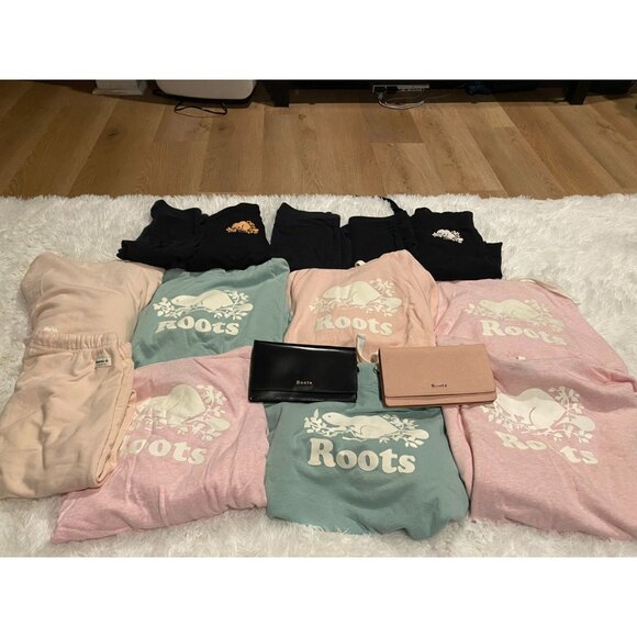 HUGE Roots Canada Hoodie Sweatshirt Sweatpants LOT XS XXS Pink Black - Picture 4 of 9